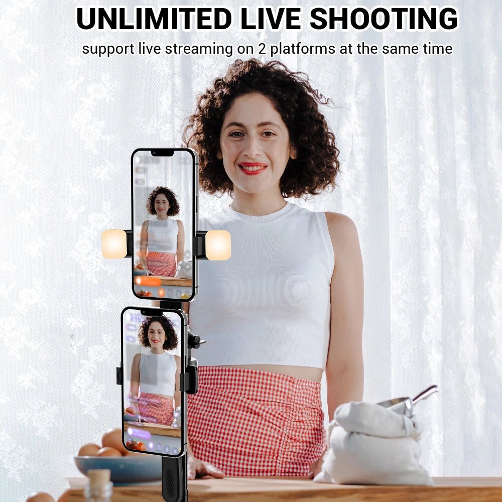 360° Rotating Selfie Stick Tripod with Pan-Tilt Phone Holder