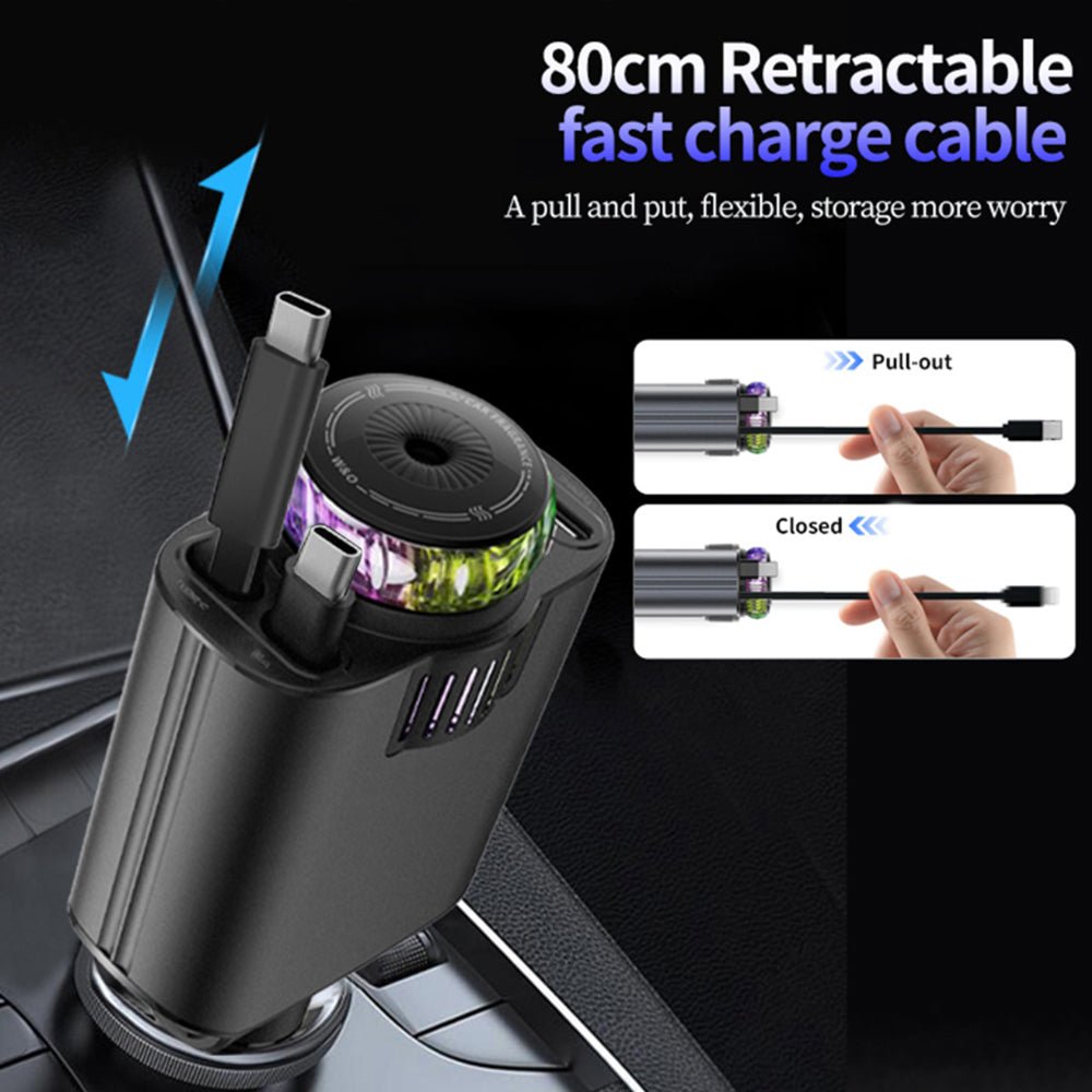 🔥 Starlight Car Charger – 5-in-1 Quick Charge USB Hub
