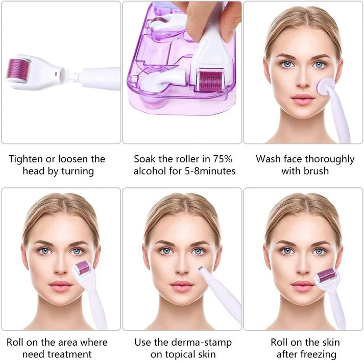 6-in-1 Microneedling Derma Roller Kit