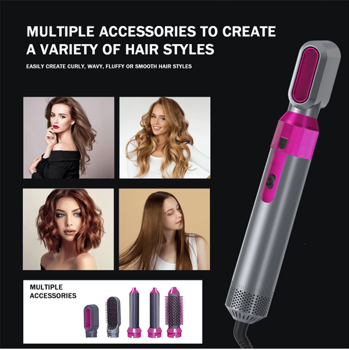 Hot Air Brush 5-in-1 Blow Dryer Brush for Smooth
