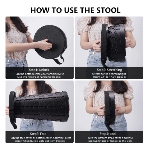 Retractable Folding Stool Lightweight Seat for Travel