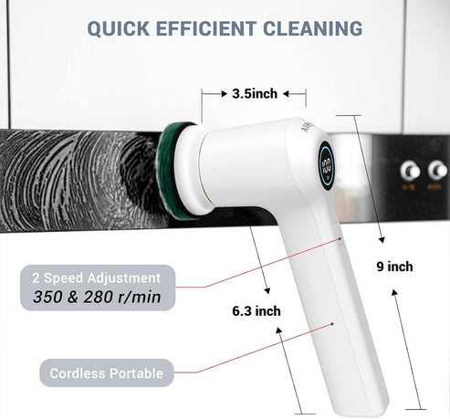 Electric Cleaning Brush with Multiple Heads Portable Power Scrubber