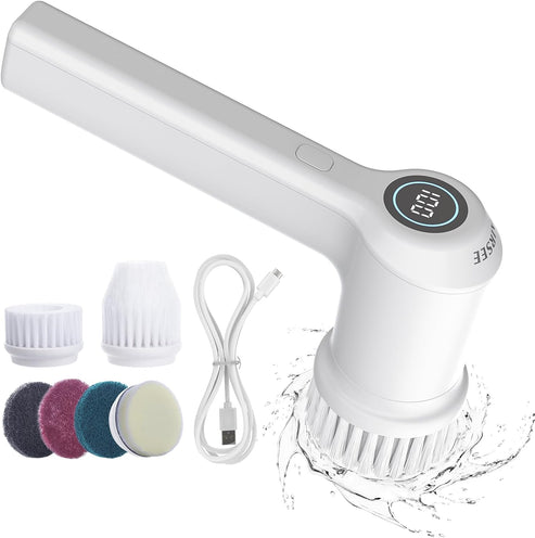 Electric Cleaning Brush with Multiple Heads Portable Power Scrubber