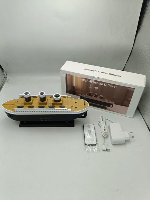 Jellyfish Ship-Shaped Air Humidifier LED Aroma Diffuser for Bedroom